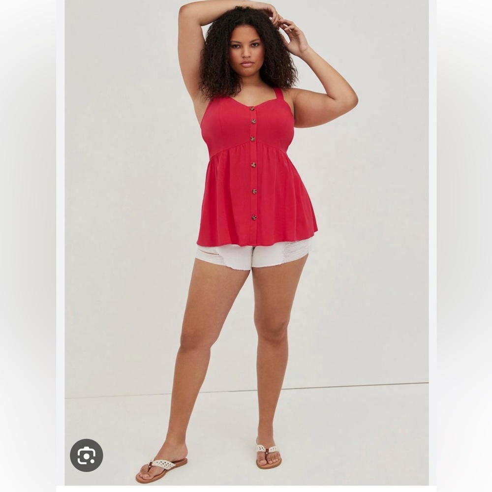 Torrid fit and flare lace up back tank